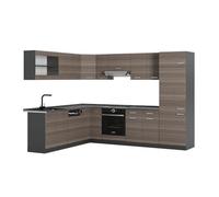 Vicco Cuisine en angle R-Line, Gris noble/Anthracite, 227x287cm , PT Anthracite Gris noble/Anthracite