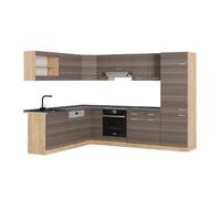 Vicco Cuisine en angle "R-Line", gris noble/chêne doré, 227x287cm , PT Anthracite