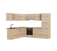 Vicco Cuisine en angle "R-Line", Sonoma/Chêne doré, 227x287cm , PT Chêne
