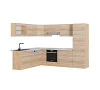 Vicco Cuisine en angle "R-Line", Sonoma/Chêne doré, 227x287cm , PT Marbre