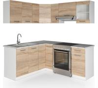 Vicco cuisine en angle Rick, Sonoma, 167 x 187 cm avec plan de travail