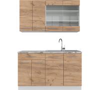 Vicco cuisine Fame-Line, 140 cm sans plan de travail, Chêne doré/blanc