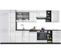 Kitchenette Bloc cuisine Cuisine intégrée Fame-Line anthracite blanc 355cm Vicco