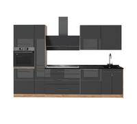 Vicco Cuisine Fame-Line, Anthracite Brillant/Chêne doré, 310cm