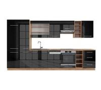 Vicco Cuisine Fame-Line, Anthracite brillant/Chêne doré, 355cm sans PT Anthracite brillant/Chêne doré G