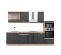 Vicco Cuisine Fame-Line, Anthracite Campagne/Chêne doré, 300cm