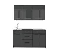 Vicco Cuisine Fame-Line, Anthracite Haute Brillance/Anthracite, 150cm