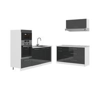 Vicco Cuisine Fame-Line, Anthracite Haute Brillance/Blanc, 340cm