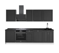 Vicco Cuisine Fame-Line, Anthrazit-Gold Landhaus/Blanc, 280cm