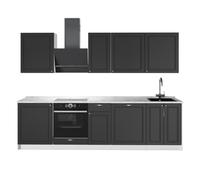 Vicco Cuisine Fame-Line, Anthrazit-Gold Landhaus/Blanc, 280cm