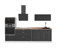 Vicco Cuisine Fame-Line, Anthrazit-Gold Landhaus/Blanc, 280cm