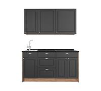 Vicco Cuisine Fame-Line, Anthrazit-Gold Landhaus/Chêne doré, 150cm