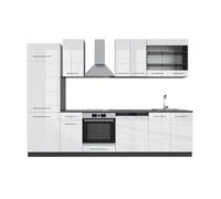 Vicco Cuisine Fame-Line, Blanc Brillant/Anthracite, 300cm