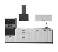 Vicco Cuisine Fame-Line, Blanc Campagne/Anthracite, 280cm