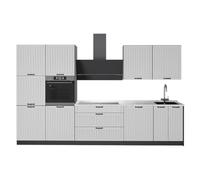 Vicco Cuisine Fame-Line, Blanc Campagne/Anthracite, 340cm