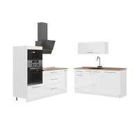 Vicco Cuisine Fame-Line, Blanc Haute Brillance/Blanc, 340cm