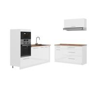 Vicco Cuisine Fame-Line, Blanc Haute Brillance/Blanc, 340cm