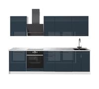 Vicco Cuisine Fame-Line, Bleu foncé Brillant/Blanc, 280cm