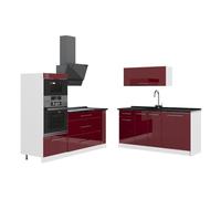 Vicco Cuisine Fame-Line, Bordeaux Haute Brillance/Blanc, 340cm