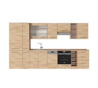 Vicco Cuisine Fame-Line, Chêne de Force doré, 355cm sans PT, adapté à Une Extension individuelle avec des modules supplémentaires