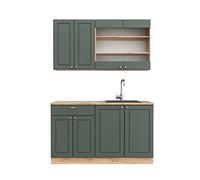 Vicco Cuisine Fame-Line, Chêne Vert et Or/chêne doré, 140cm