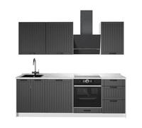 Vicco Cuisine Fame-Line, Gris foncé/Blanc, 230cm