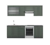 Cuisine Fame-Line 240cm sans PT Vert et or campagne/anthracite Vicco