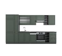 Cuisine Fame-Line 355cm sans PT Vert et or campagne/anthracite Vicco