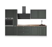 Vicco Cuisine Fame-Line, Vert Or Campagne/Blanc, 310cm, PT Chêne, pour Une Extension personnalisée avec des modules compatibles