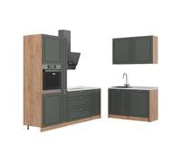 Vicco Cuisine Fame-Line, Vert Or Campagne/Chêne doré, 220 x 120 cm