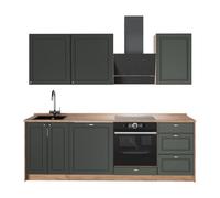 Vicco Cuisine Fame-Line, Vert Or Campagne/Chêne doré, 230cm