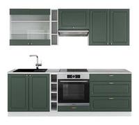 Vicco Cuisine Fame-Line, Vert-Or Landhaus/Blanc, 235cm , PT Marbre Vert-Or Landhaus/Blanc G