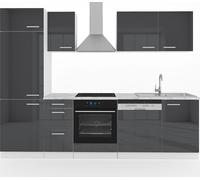Vicco cuisine Optima, 270 cm sans plan de travail, Anthracite brillant/blanc