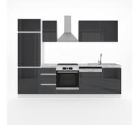 Vicco Cuisine Optima, Anthracite Brillant/Blanc, 270cm
