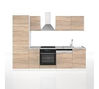 Vicco Cuisine Optima, Sonoma/Blanc, 270cm sans PT, adapté à Une Disposition et Une Extension personnalisées