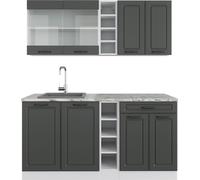 Vicco cuisine R-Line, 160 cm sans plan de travail, Anthracite maison de campagne/blanc