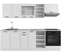Vicco Cuisine R-Line, Blanc campagne/blanc, 240cm sans PT Blanc campagne/blanc