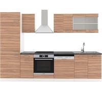 Vicco cuisine R-Line, 300 cm , PT Anthracite, Sonoma/blanc