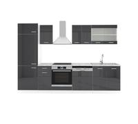 Vicco Cuisine R-Line, Anthracite Brillant/Blanc, 300cm