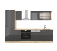 Vicco Cuisine R-Line, Anthracite Brillant/Chêne doré, 300cm