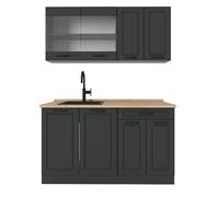 Vicco Cuisine R-Line, Anthracite Campagne, 140cm sans PT, adapté à Une Extension Flexible avec d'autres modules