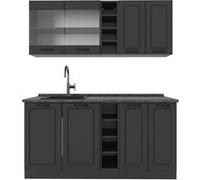 Vicco Cuisine R-Line, Anthracite maison de campagne/anthracite, 160cm , PT Anthracite Anthracite maison de campagne/anthracite G