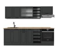 Vicco Cuisine R-Line, Anthracite maison de campagne/anthracite, 240cm sans PT Anthracite maison de campagne/anthracite G
