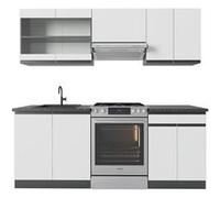 Vicco Cuisine R-Line, blanc/anthracite, 200cm , PT Anthracite blanc/anthracite