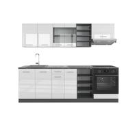 Vicco Cuisine R-Line, Blanc Brillant/Anthracite, 240cm