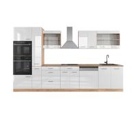 Vicco Cuisine R-Line, Blanc Brillant/Chêne doré, 350cm
