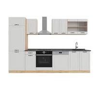 Vicco Cuisine R-Line, Blanc campagnard/Chêne doré, 300cm sans PT, pour Une Disposition Flexible et Une Extension avec des modules supplémentaires