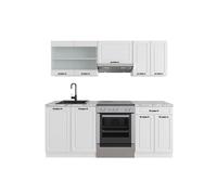 Vicco Cuisine R-Line, Blanc Campagne/Blanc, 200 cm, PT Marbre