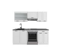 Vicco Cuisine R-Line, Blanc Campagne/Blanc, 200 cm sans Plan de Travail