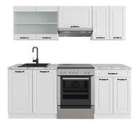 Vicco Cuisine R-Line, Blanc campagne/blanc, 200cm , PT Marbre Blanc campagne/blanc G
